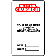 NEXT OIL CHANGE DUE - 250QTY - SHIPS IN 48 HOURS! #05-2005-250