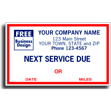 Next Service Due Label 1690A- 250QTY