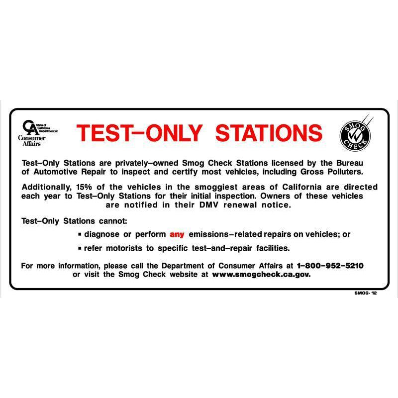 TEST ONLY NOTICE SIGN #SMOG12