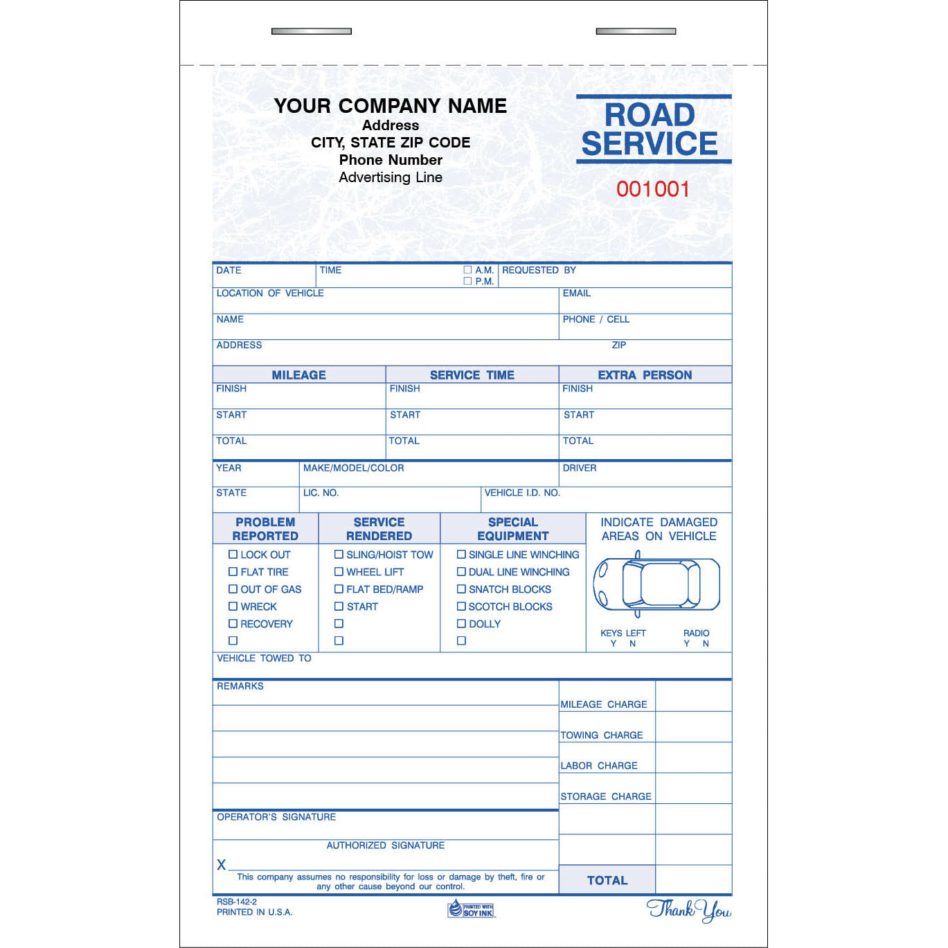 RSB-142-2 TOWING FORM 500 QTY