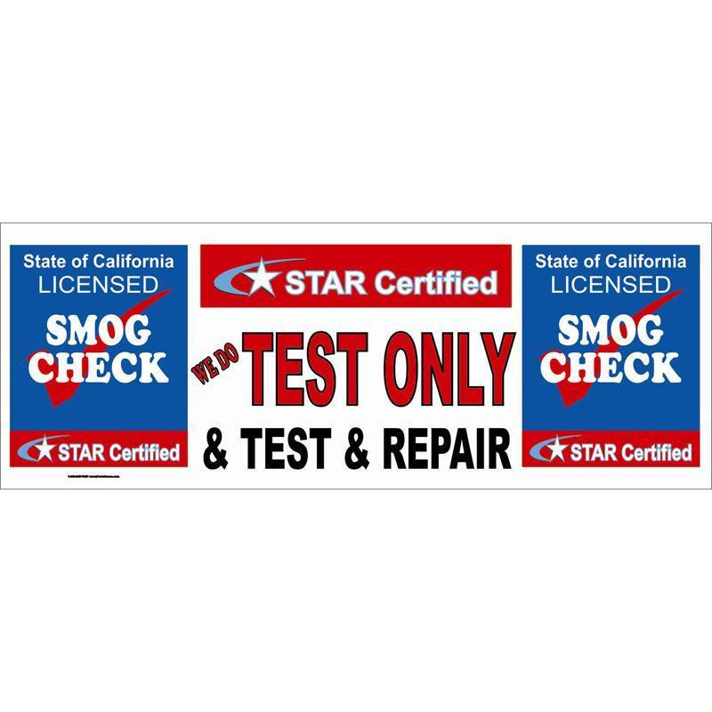 STAR CERTIFIED TEST ONLY & TEST REPAIR BANNER #SB113 !!!