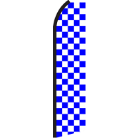 BLUE WHITE CHECKER SWOOPER FLAG #RD4