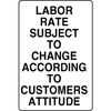 Labor Rates Joke Sign M35