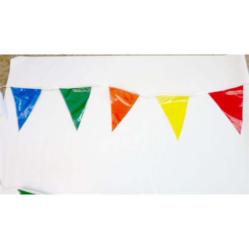 Multi Color Pennants, 60 Foot long String (MC-60) 6 Colors, Red, Blue, Green, Orange, Yellow, White