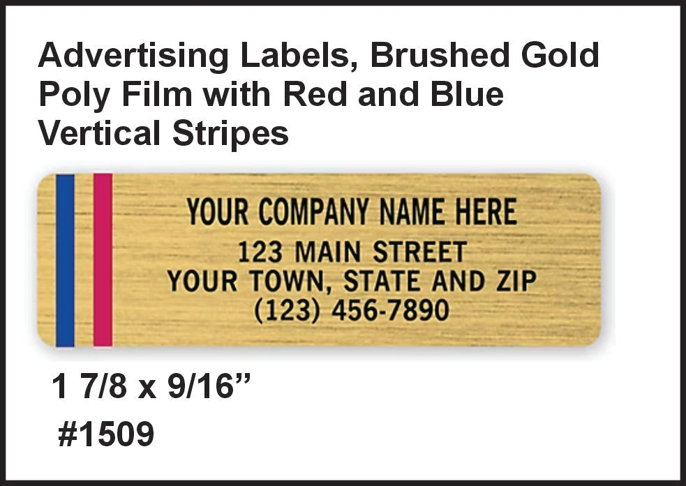 Automotive labels qty 1000 brushed gold appearance Item #1509