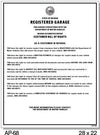 AP-68 NEVADA REGISTERED GARAGE SIGN