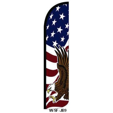 AMERICAN FLAG WITH EAGLE WINDLESS SWOOPER FLAG # W-SF-JB9