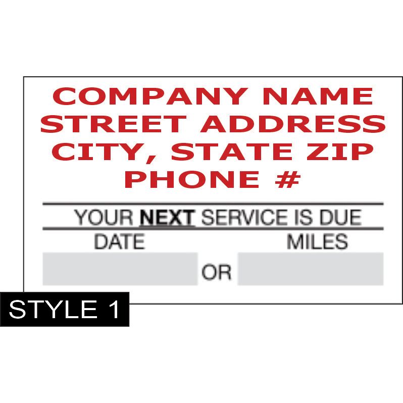 Custom Service Reminder Labels (BOXED)  #1850 Light Adhesive