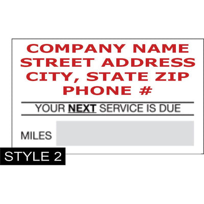 Custom Service Reminder Labels (BOXED)  #1850 Light Adhesive