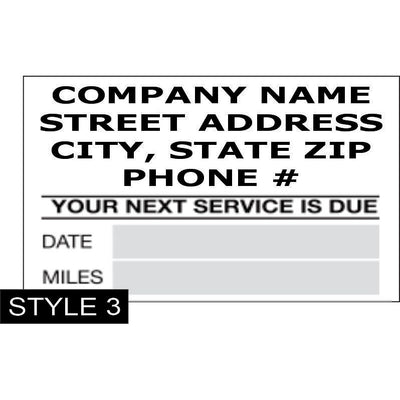 Custom Service Reminder Labels (BOXED)  #1850 Light Adhesive