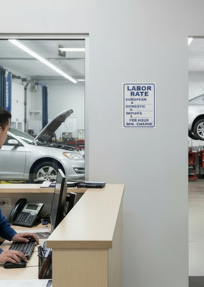 LABOR RATE FOREIGN & DOMESTIC PRICE SIGN APQ-6