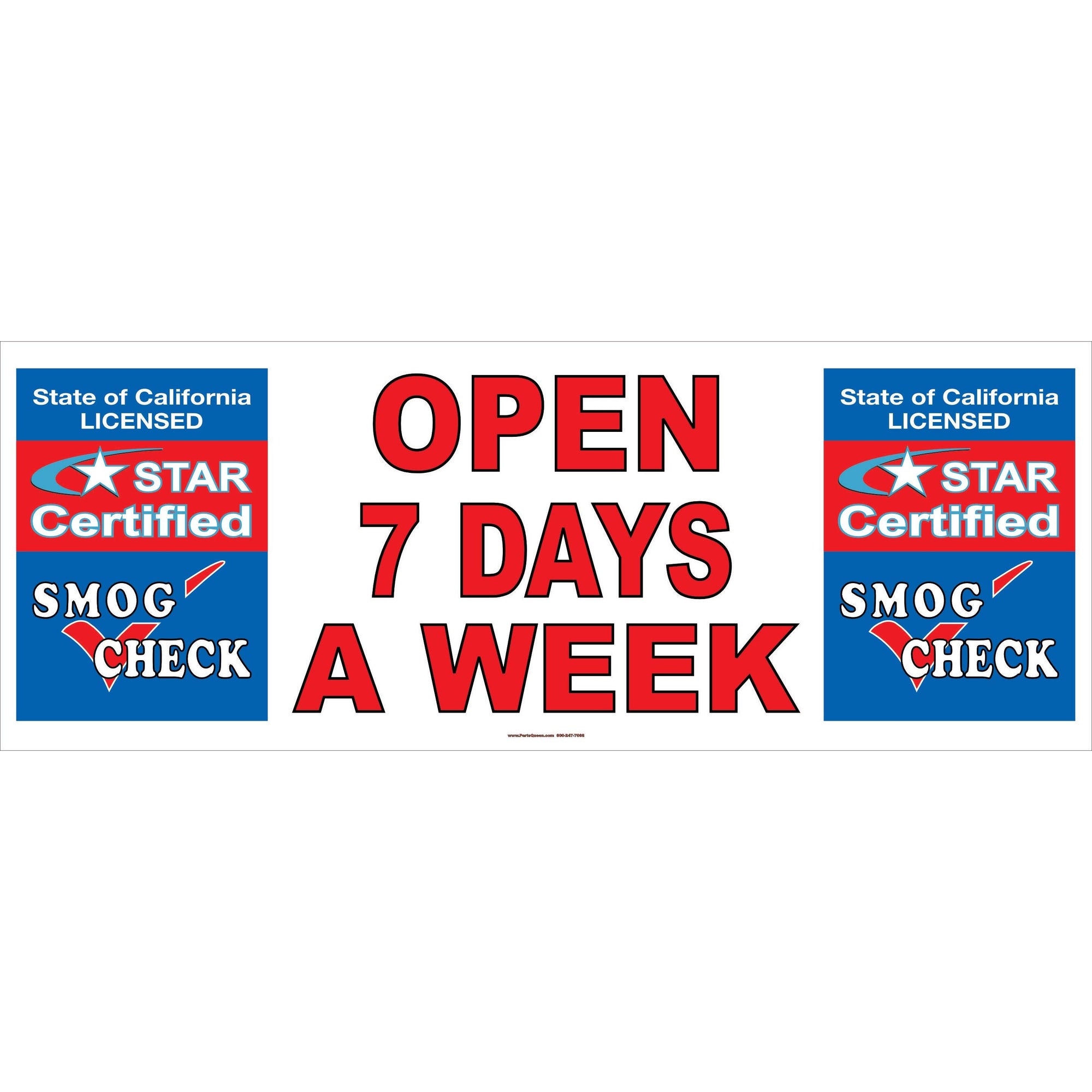 STAR CERTIFIED BANNER SB-601 OPEN 7 DAYS A WEEK AUTOMOTIVE SERVICE BANNER