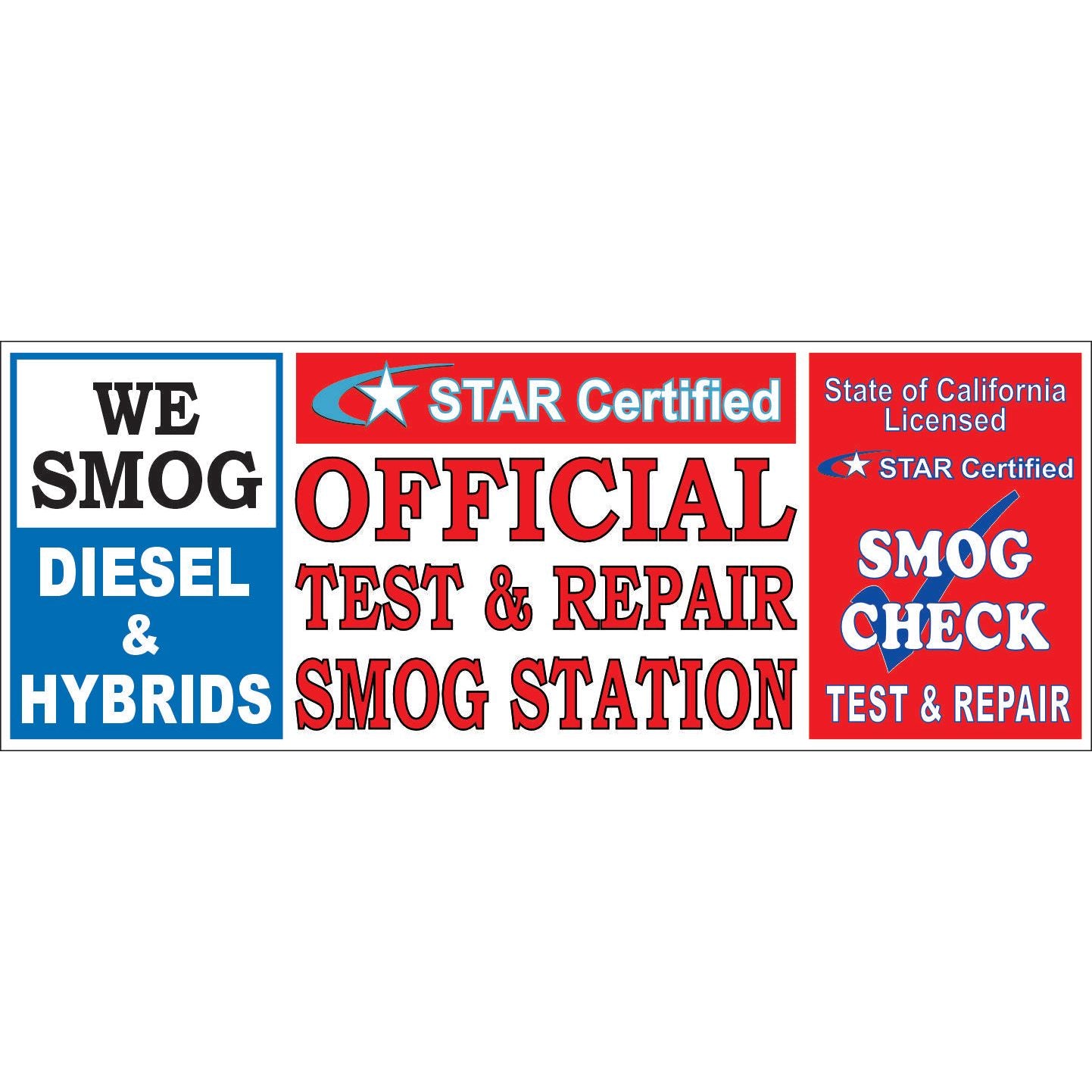 WE SMOG / STAR / TEST & REPAIR BANNER SB-63