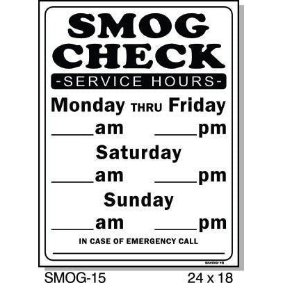 SMOG PRICING SIGN SMOG15