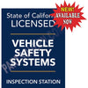 VEHICLE SAFETY SYSTEMS SIGN / AVAILABLE NOW / VSS-SS