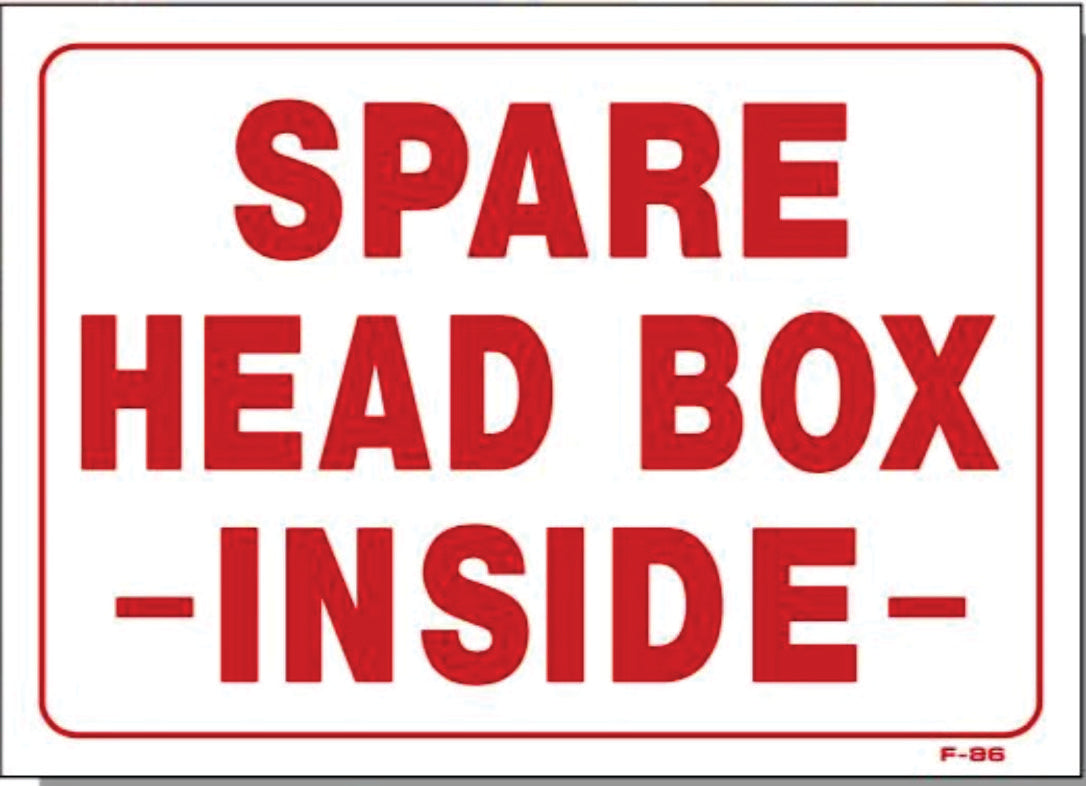 Fire Protection Sign - Spare Sprinkler Head Box