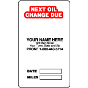NEXT OIL CHANGE DUE - 1000QTY - SHIPS 48 HOURS! #05-2005-1000