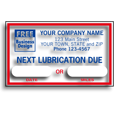 NEXT LUBRICATION WINDSHIELD LABEL- 1000 QTY