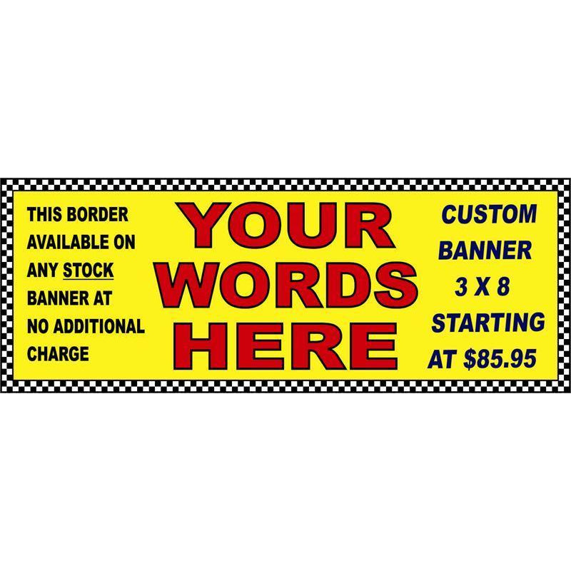 YOUR WORDS  AB99-CHK CUSTOM BANNER
