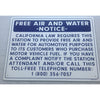 FREE AIR AND WATER NOTICE AP134