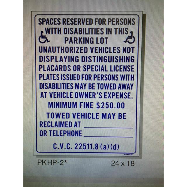 HANDICAP PARKING SIGN HP2(A)