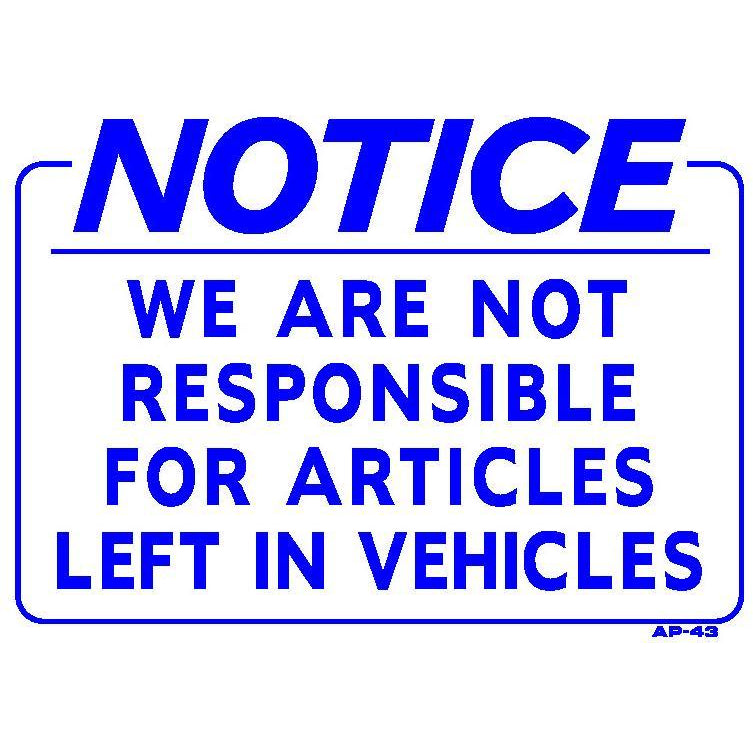 NOT RESPONSIBLE ARTICLES #AP43