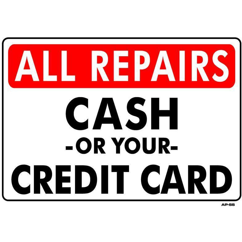 CASH/CREDIT SIGN  #AP55