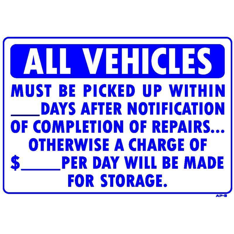 STORAGE CHARGE SIGN #AP8