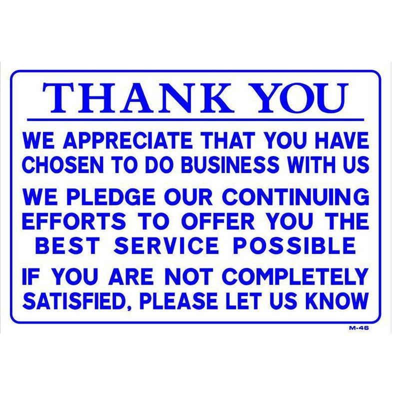 THANK YOU SIGN # M46