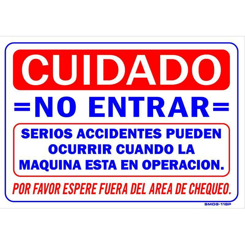 DYNO WARNING SIGN SPANISH #SMOG11SP