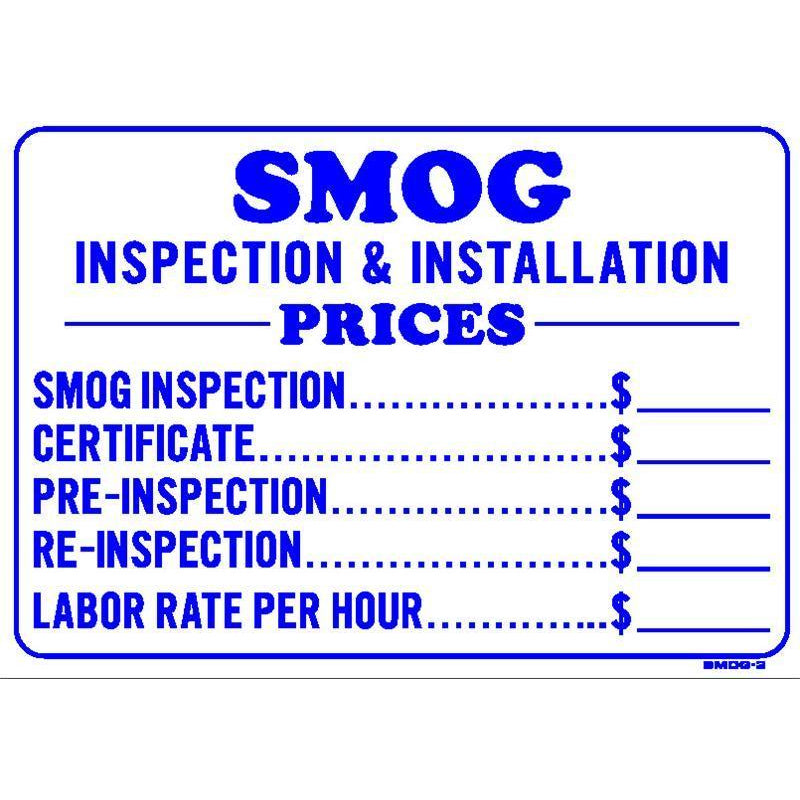 SMOG CHECK PRICE SIGN #SMOG3