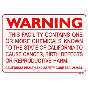 WARNING PROP 65 SIGN  #W9LG