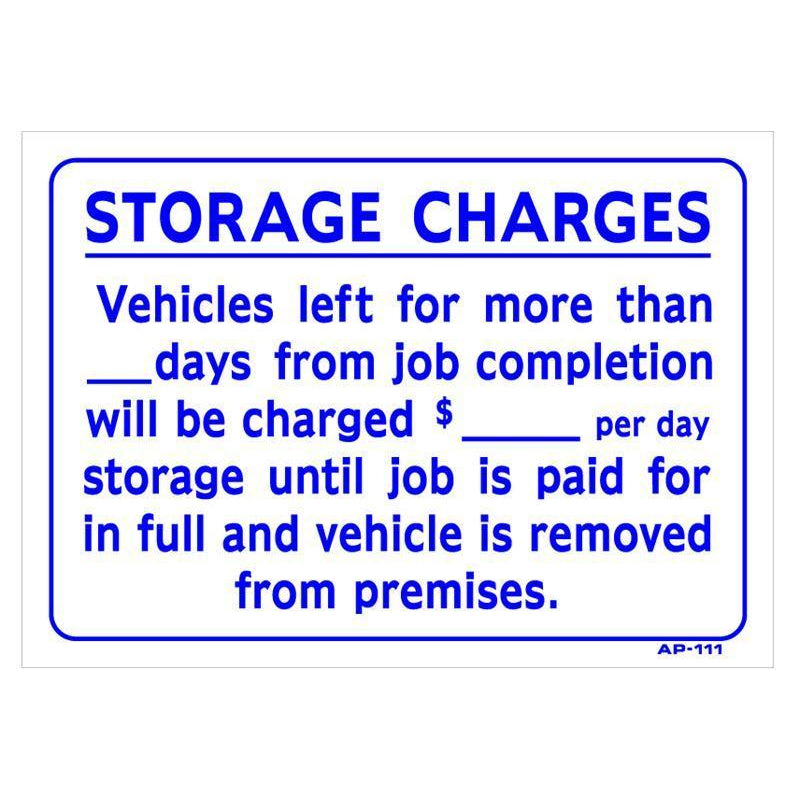 STORAGE SIGN # AP111