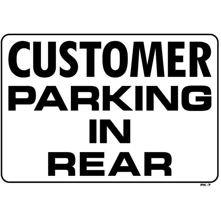 PARKING IN REAR SIGN #PK7