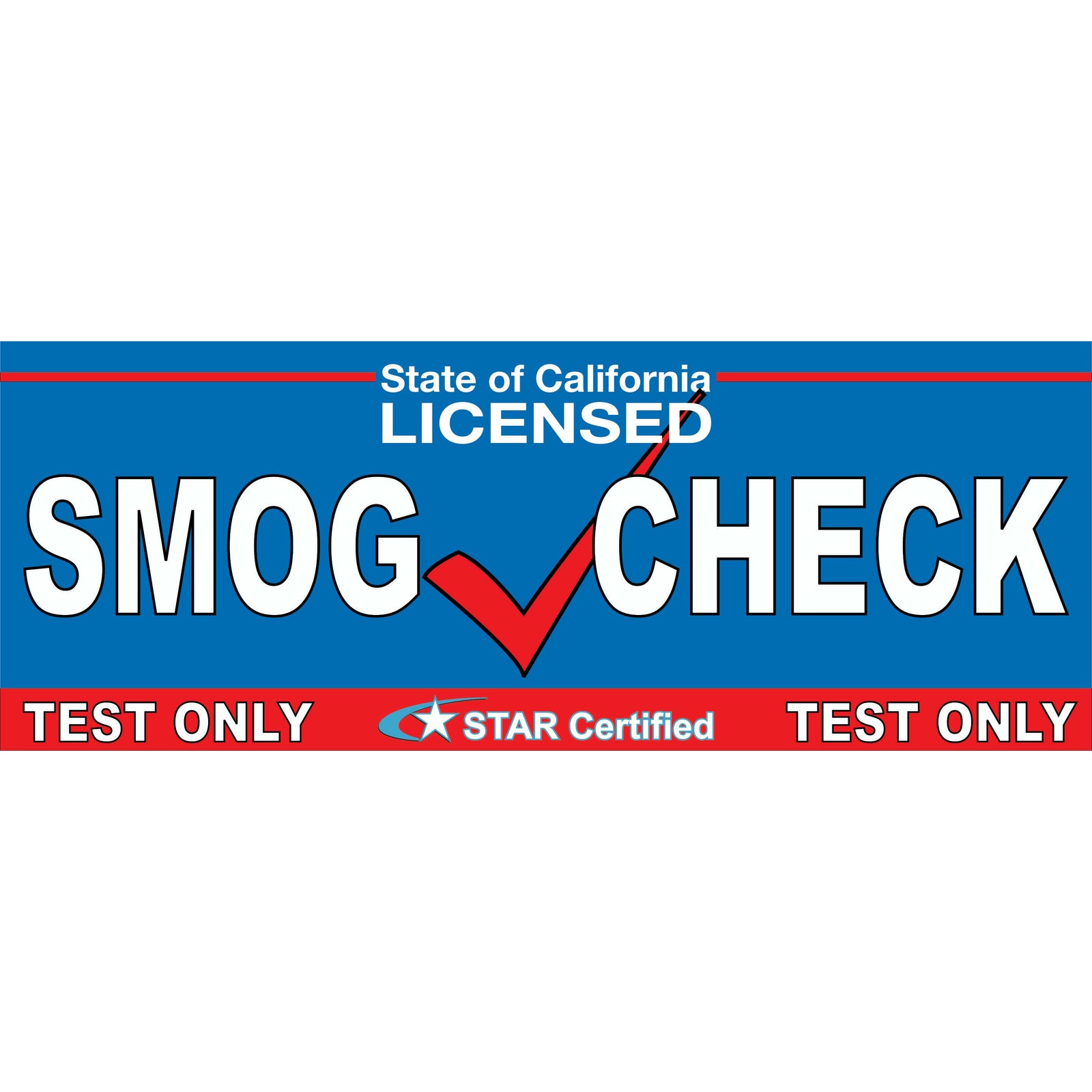 SMOG CHECK TEST ONLY STAR BANNER SB83-STAR