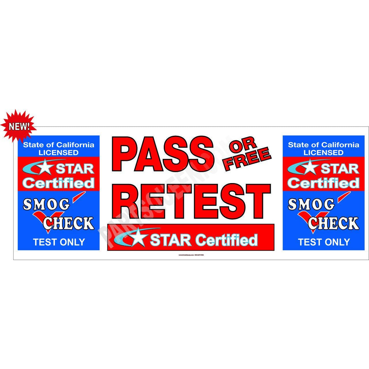 STAR CERTIFIED TEST ONLY PASS / FREE RETEST BANNER  # SB938