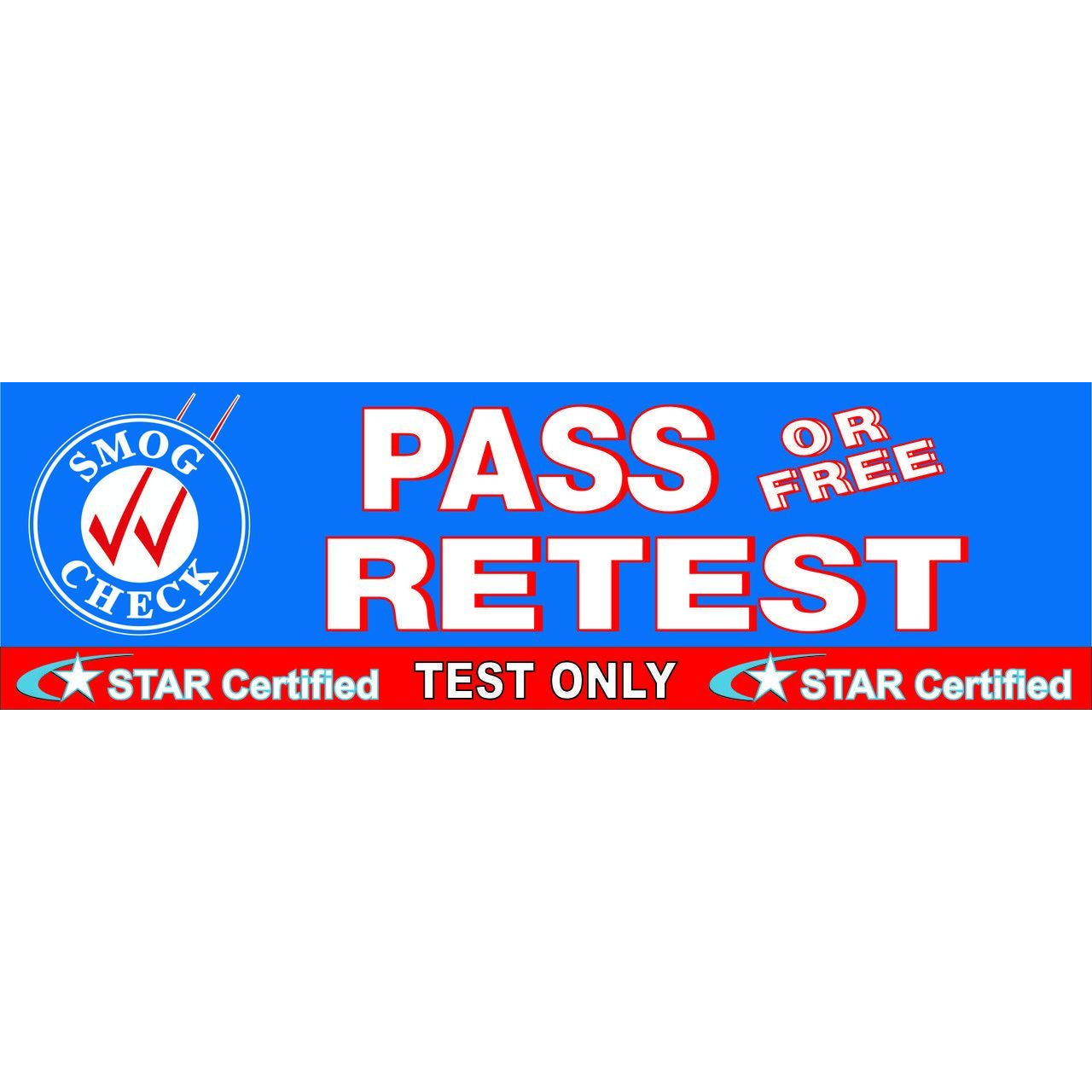 STAR CERTIFIED TEST ONLY PASS / FREE RETEST BANNER  SB942