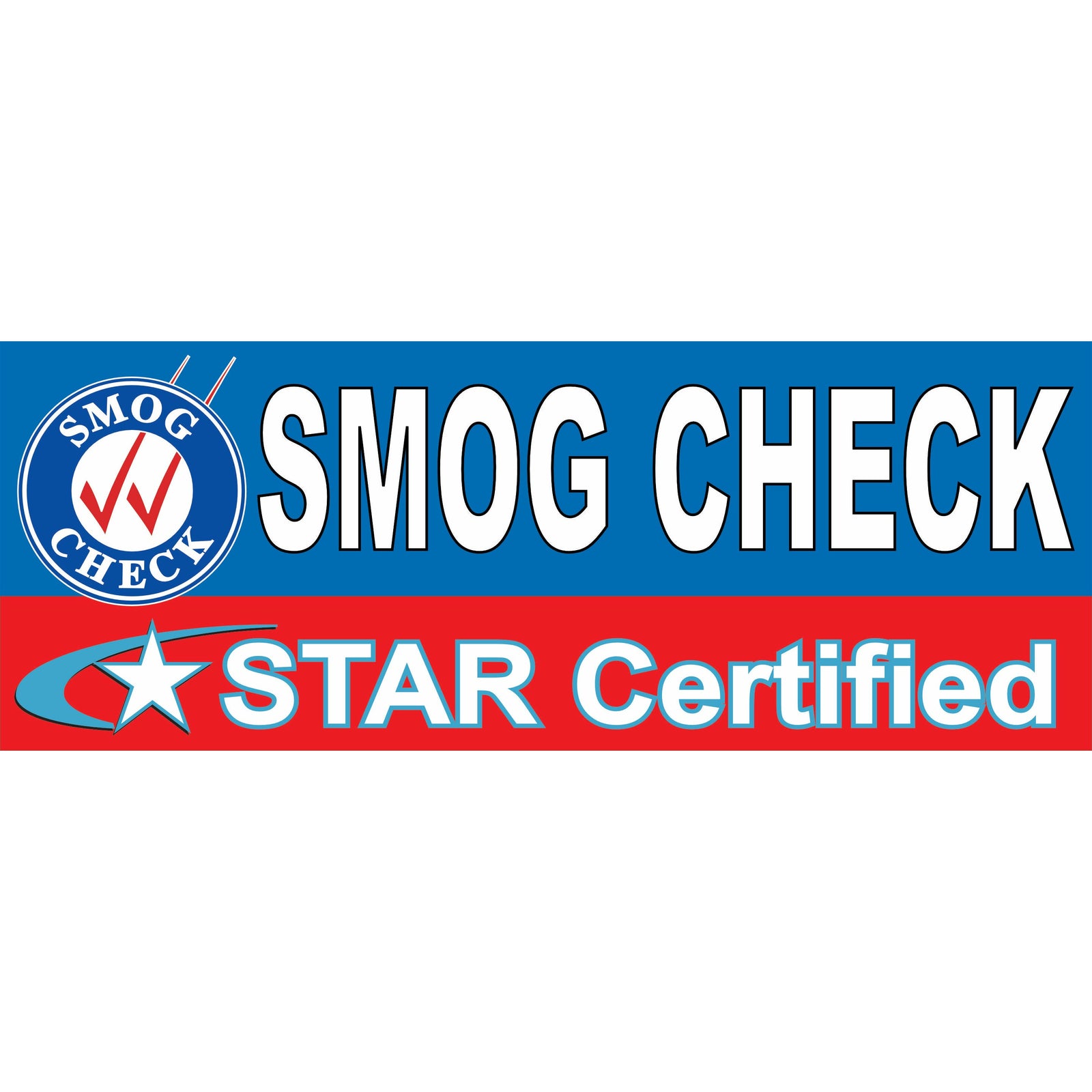 STAR CERTIFIED SMOG CHECK BANNER SB985