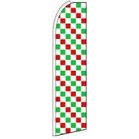 RED GREEN WHITE CHECKER SWOOPER FLAG #AB16
