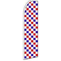 RED WHITE BLUE CHECKER SWOOPER FLAG #AB17