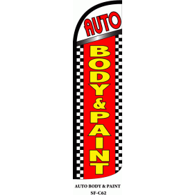 AUTO BODY & PAINT WINDLESS SWOOPER FLAG # W-SF-C62