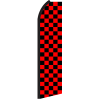 RED BLACK CHECKER SWOOPER FLAG #RD1