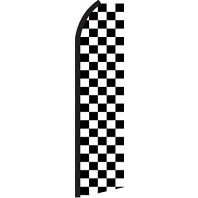 BLACK WHITE CHECKER SWOOPER FLAG #RD2