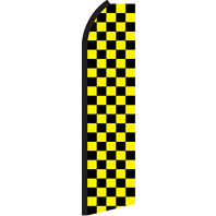 BLACK YELLOW CHECKER SWOOPER FLAG #RD3