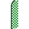 GREEN WHITE CHECKER SWOOPER FLAG #RJ6