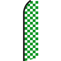 GREEN WHITE CHECKER SWOOPER FLAG #RJ6