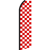 RED WHITE CHECKER SWOOPER FLAG #RS9