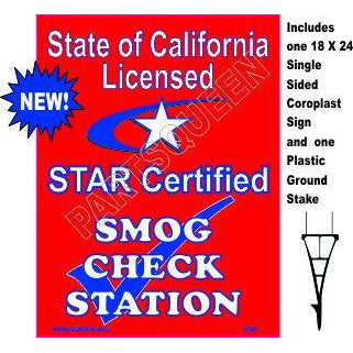 Stake Sign Kit Star Certified Smog Check