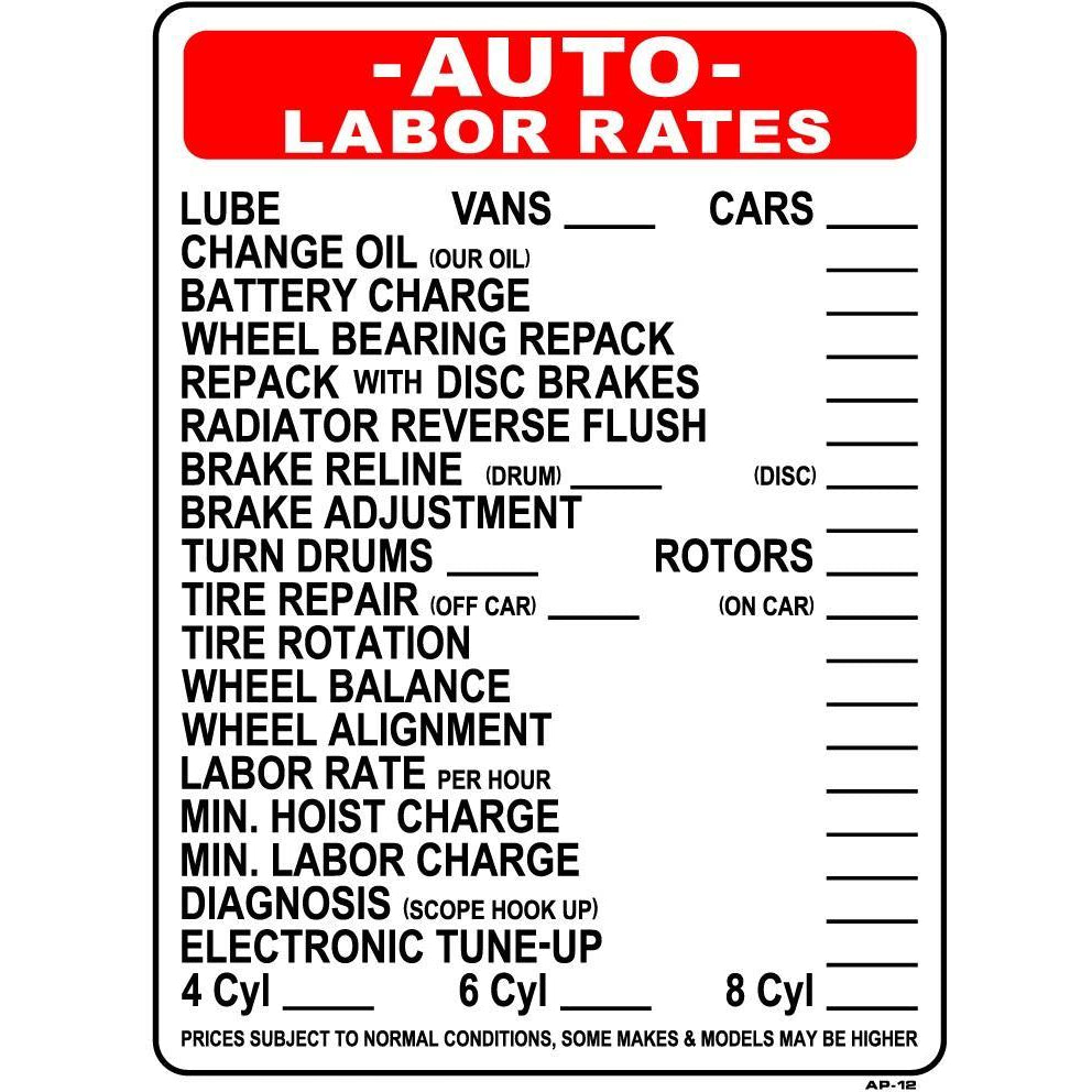 AUTO LABOR RATES #AP12