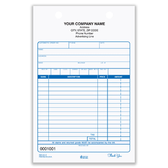 GSA-244-3 3 PART REGISTER FORM